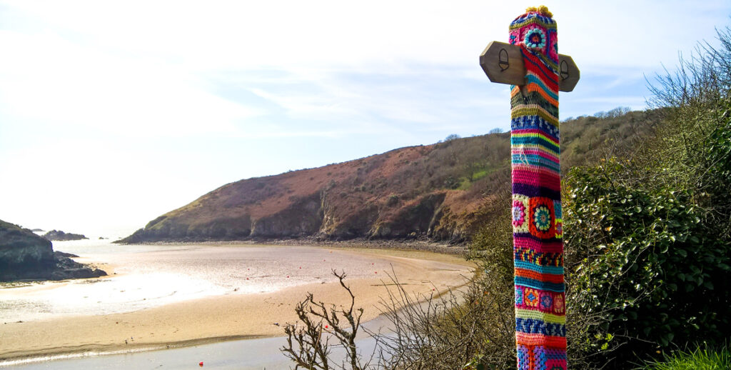 Yarn Bombing on a Pembrokeshire Road Trip